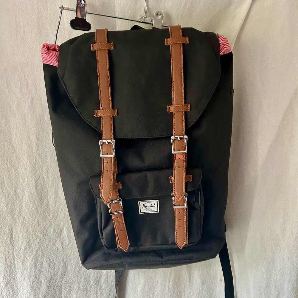 Herschel Supply Company Black Backpack with Brown Straps